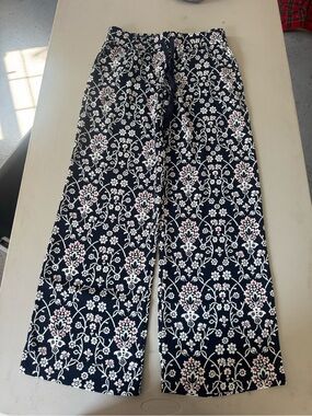 LOGT Navy Floral Print Pants